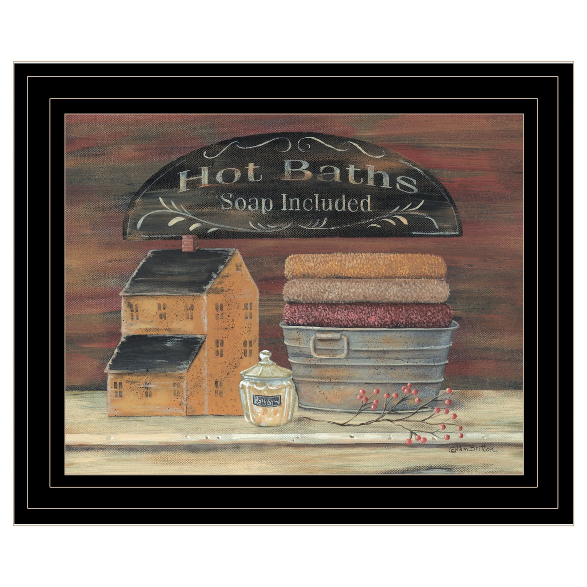 Hot Bath 6 Black Framed Print Wall Art