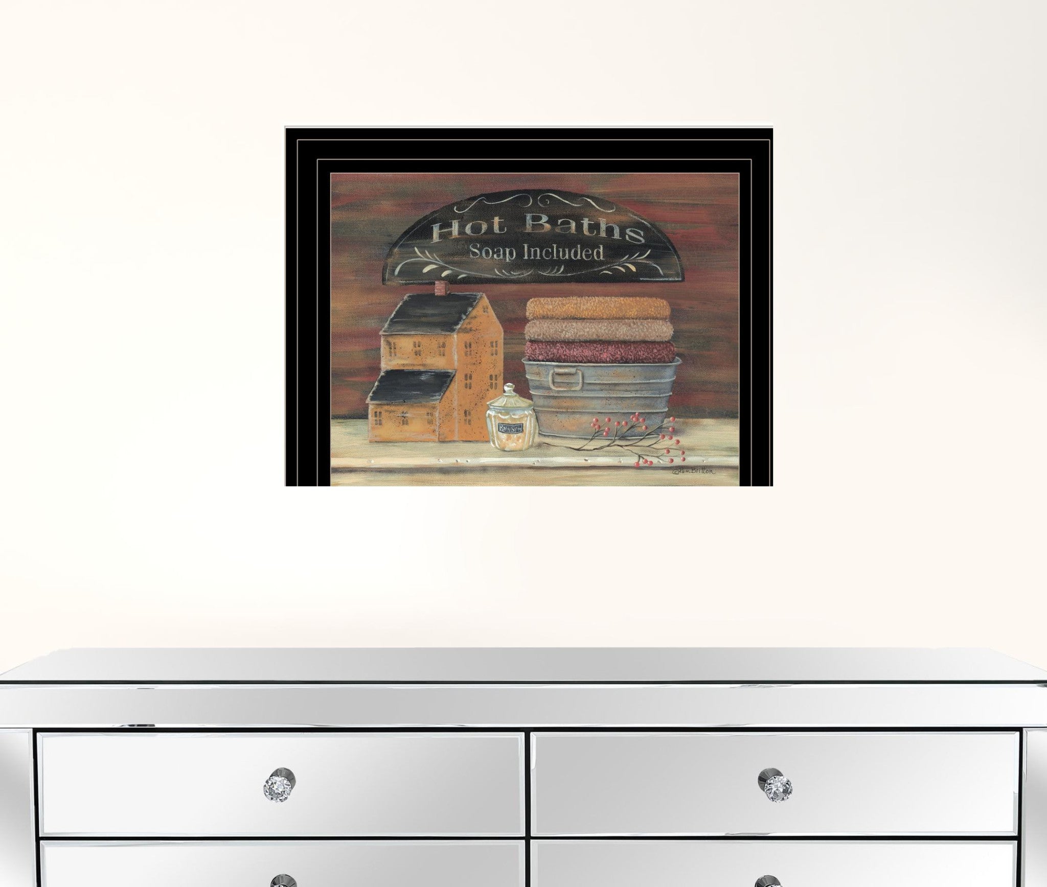 Hot Bath 6 Black Framed Print Wall Art