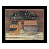 Hot Bath 7 Black Framed Print Bathroom Wall Art