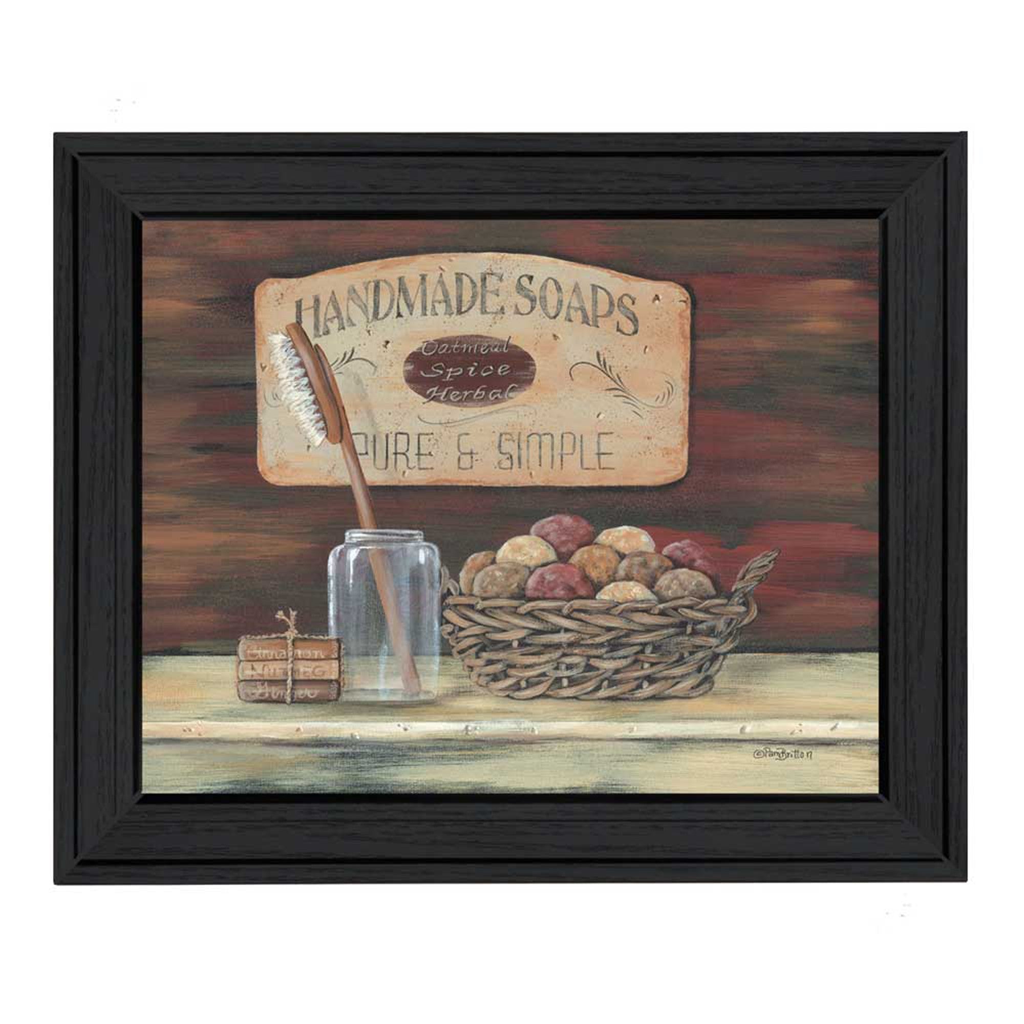 Handmade Soaps 1 Black Framed Print Bathroom Wall Art