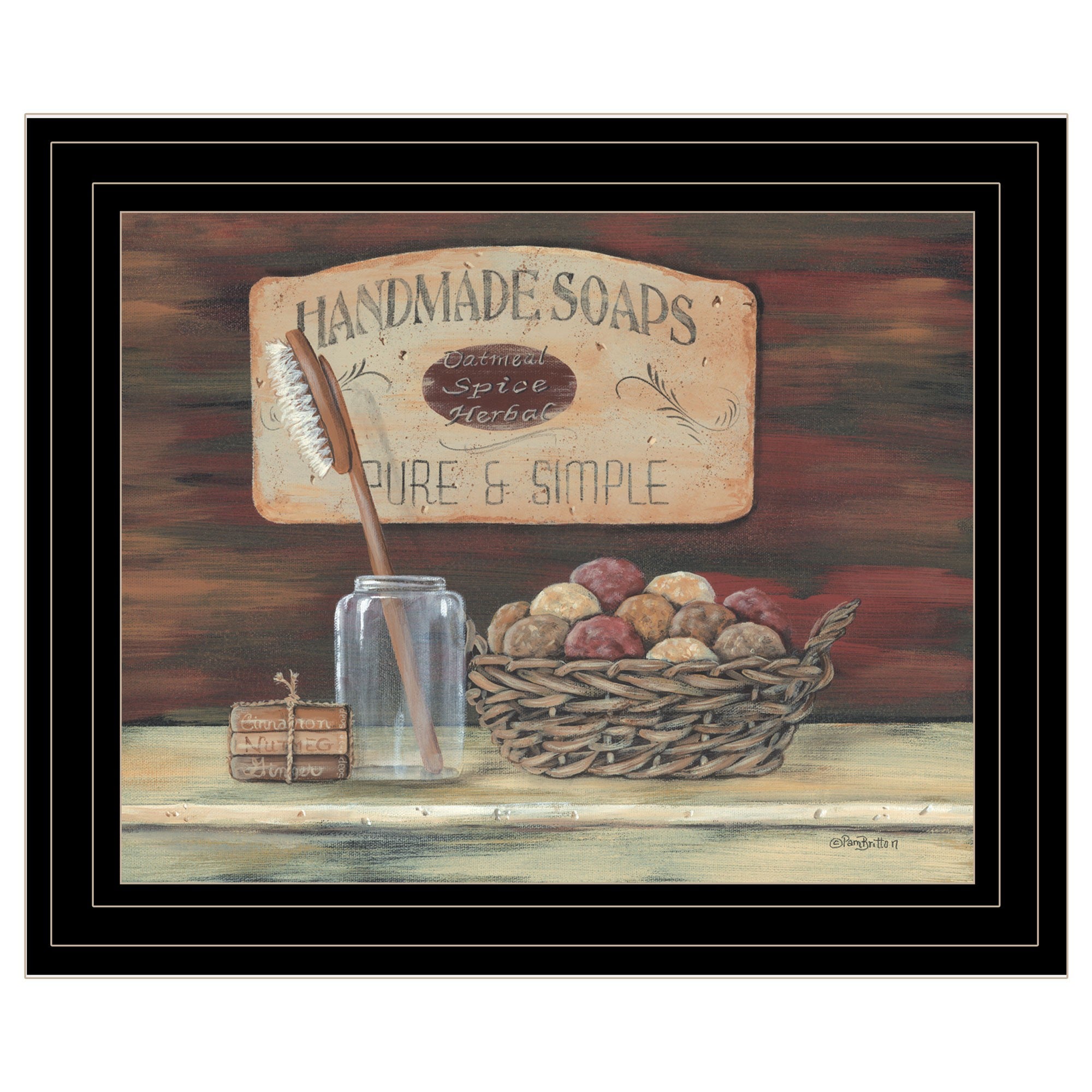 Handmade Soap 3 Black Framed Print Bathroom Wall Art