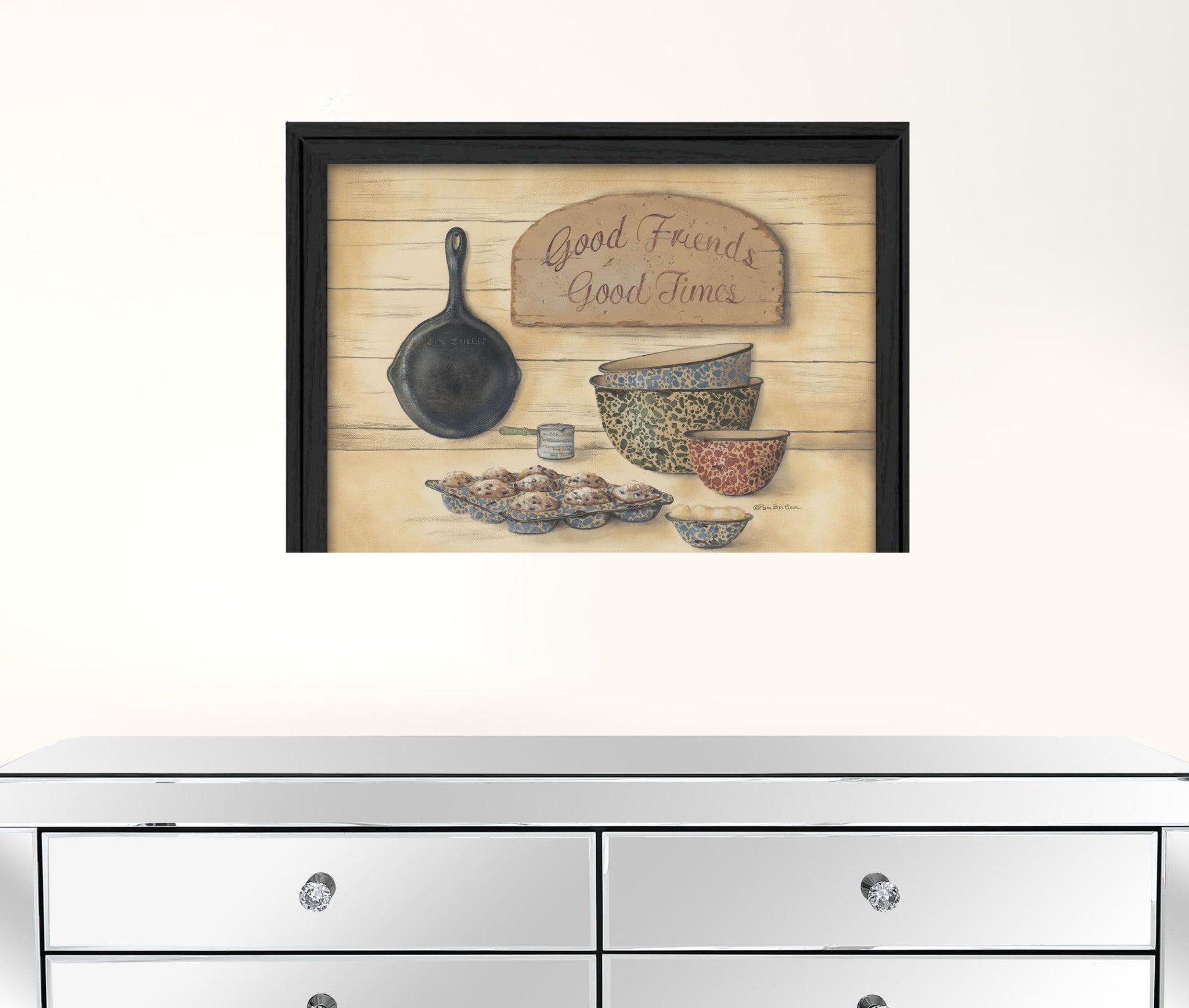 Good Friends 2 Black Framed Baking Print Wall Art