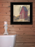 Folk Art Outhouse Ii 2 Black Framed Print Bathroom Wall Art