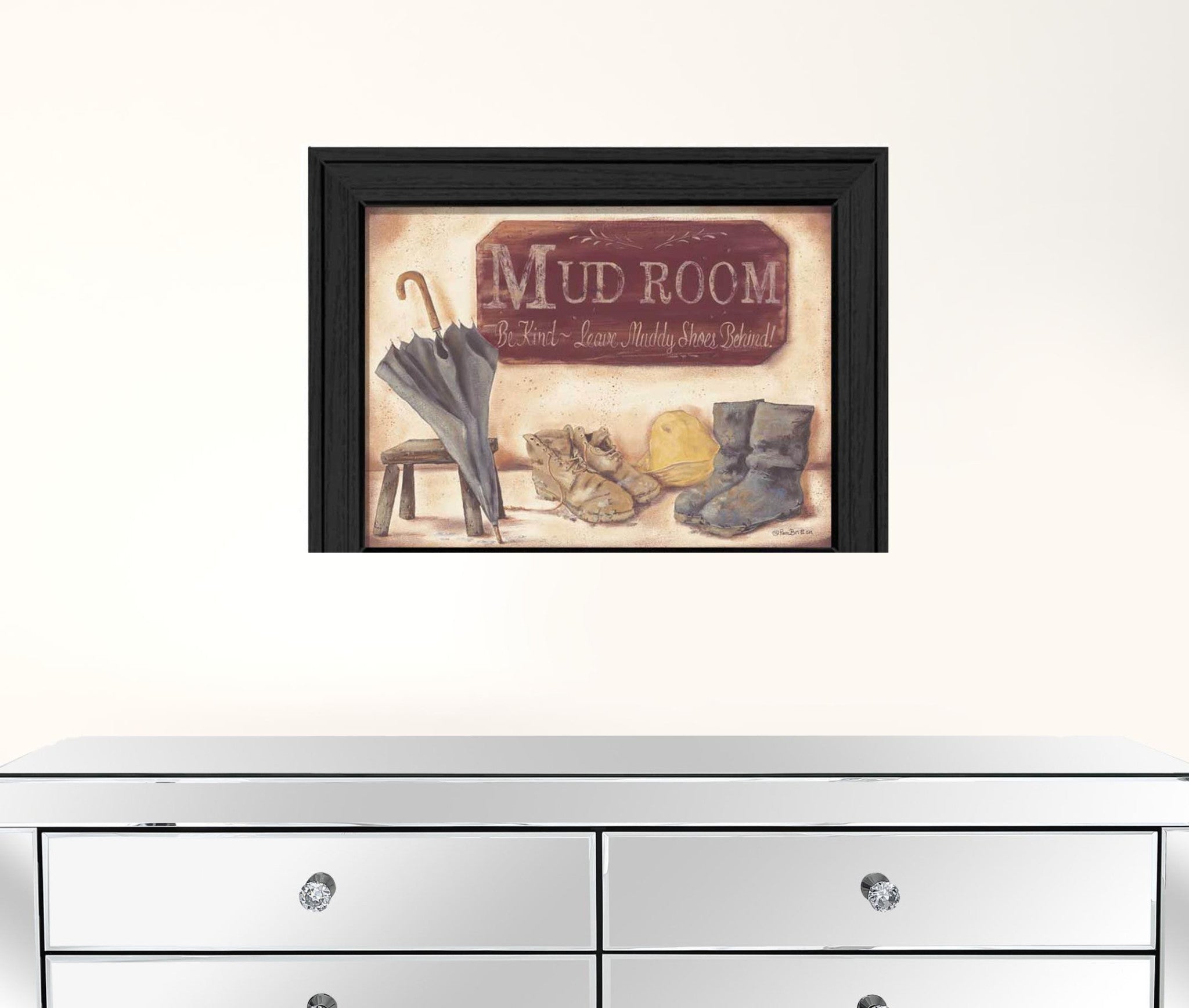 Muddy Shoes Black Framed Print Mud Room Wall Art