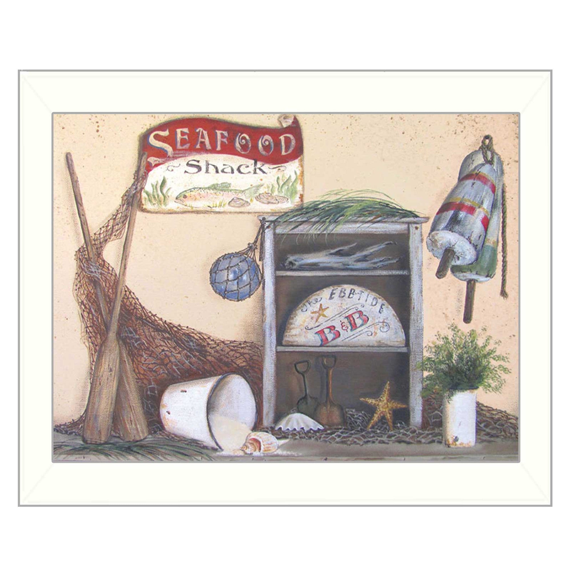 Seafood Shack White Print Picture Frame Wall Art