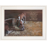 A Mothers Love Horses White Framed Print Wall Art