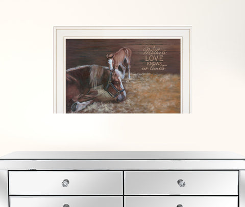 A Mothers Love Horses White Framed Print Wall Art