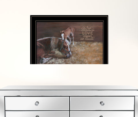 A Mothers Love Horses 2 Black Framed Print Wall Art