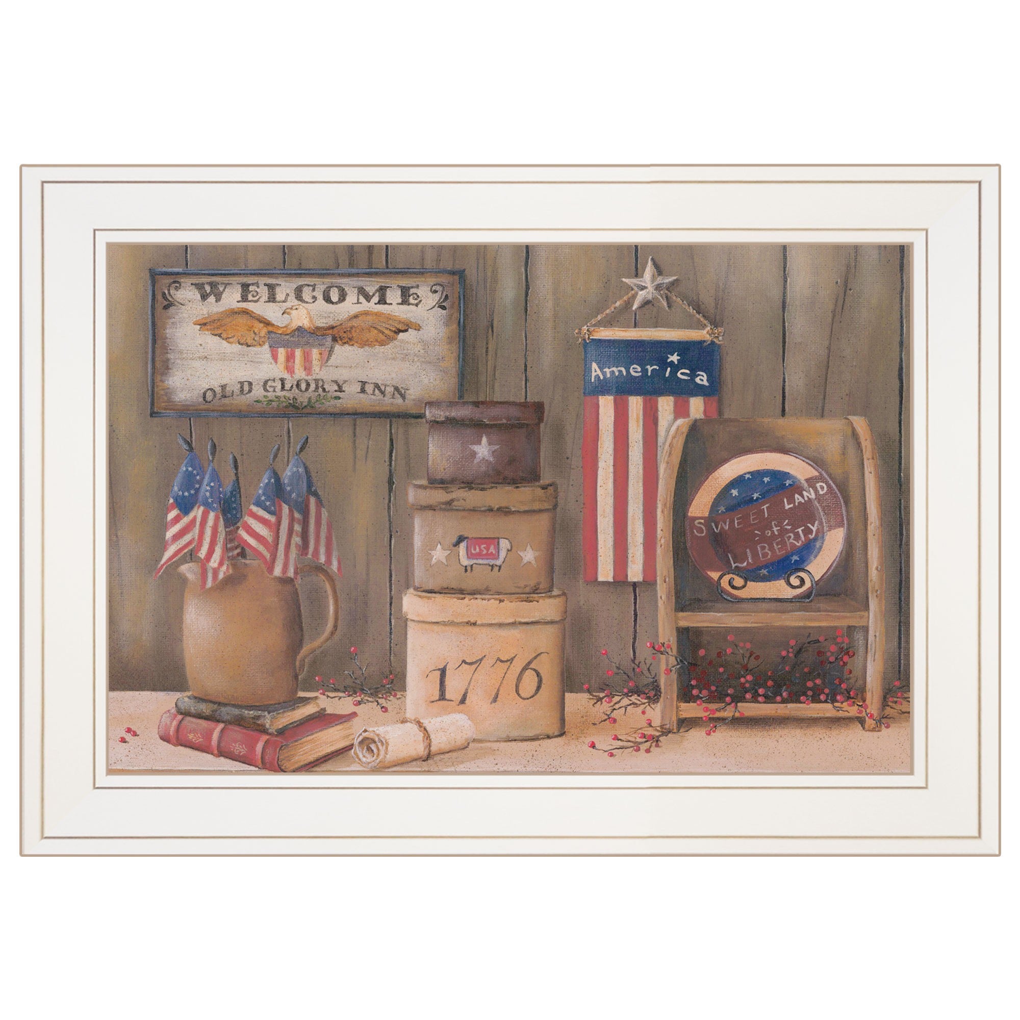 Sweet Land Of Liberty 2 White Framed Print Wall Art