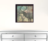 Deer Black Framed Print Wall Art