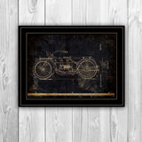 Motor Bike Patent I 2 Black Framed Print Wall Art