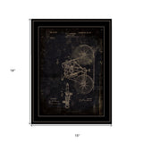 Motor Bike Patent Black Framed Print Wall Art