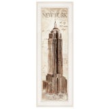 New York Panel 1 White Framed Print Wall Art