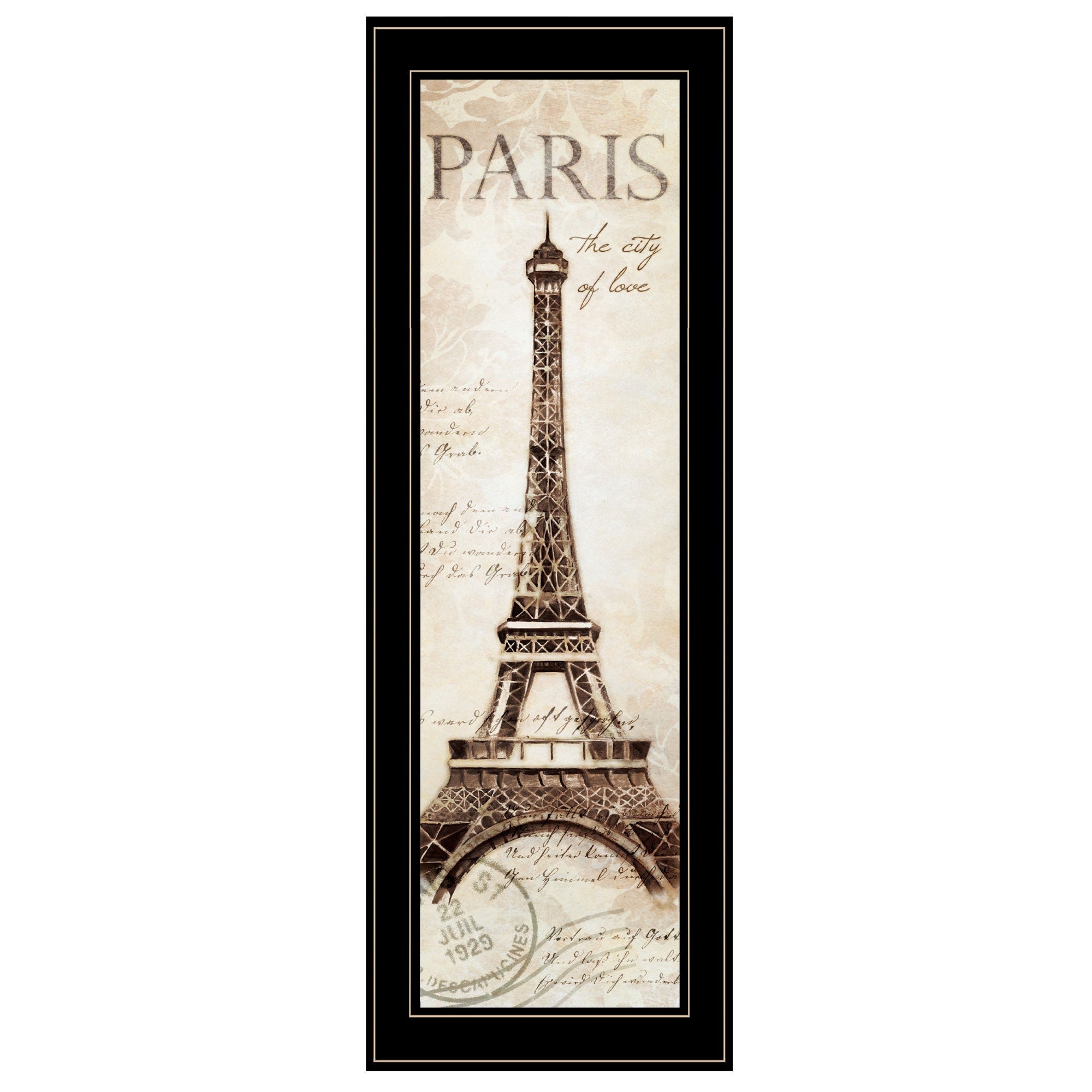 Paris Panel 2 Black Framed Print Wall Art