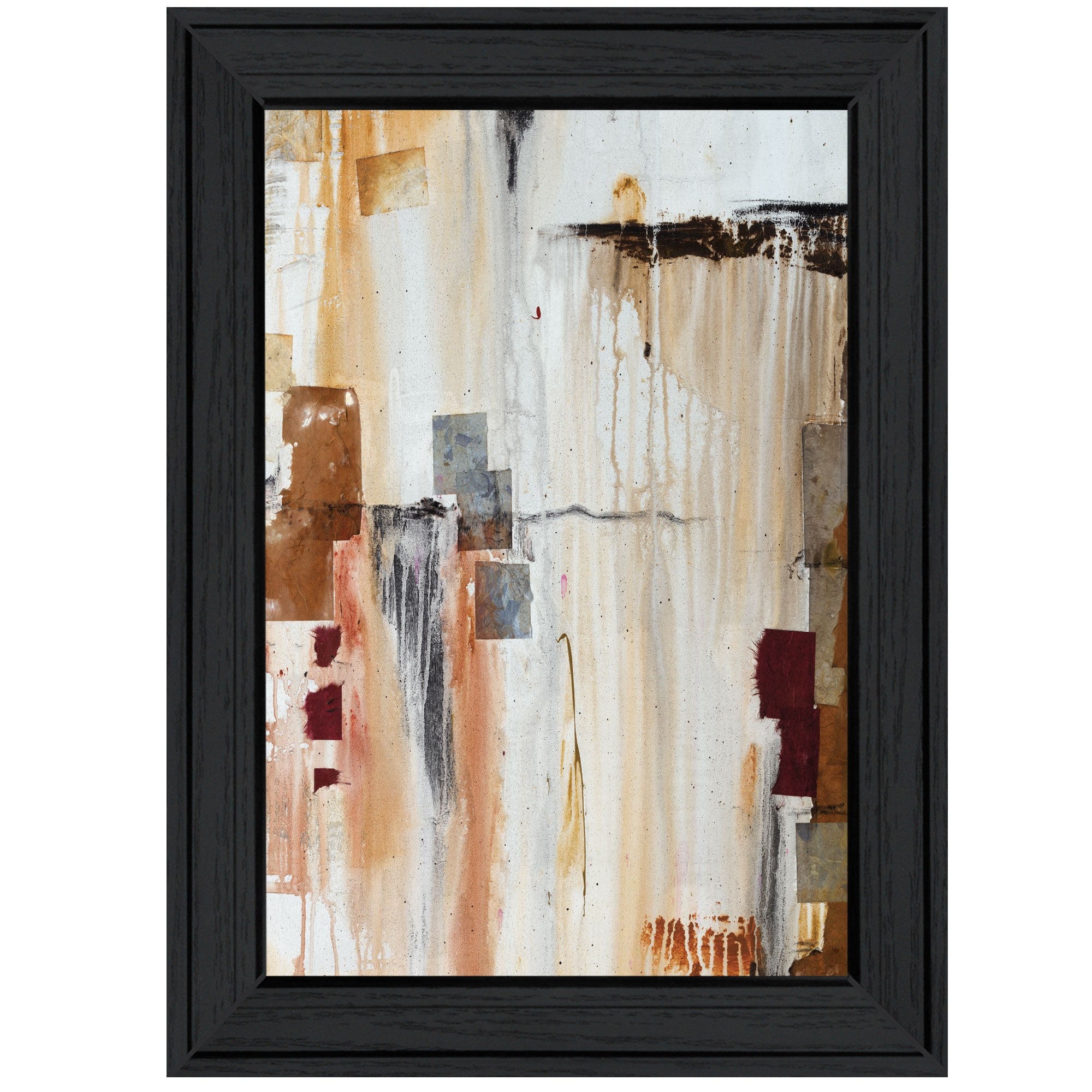 Falling Blocks 2 Black Framed Print Wall Art