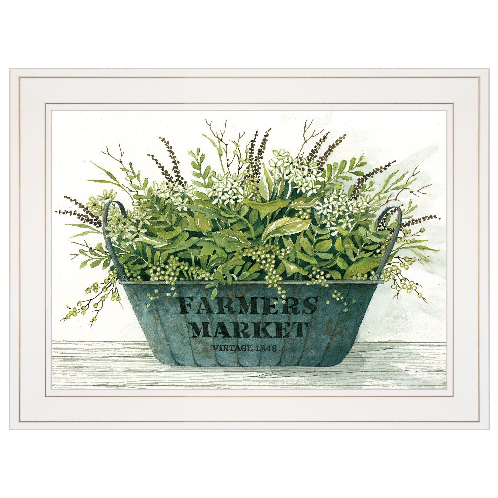 Farm Market White Framed Print Wall Art