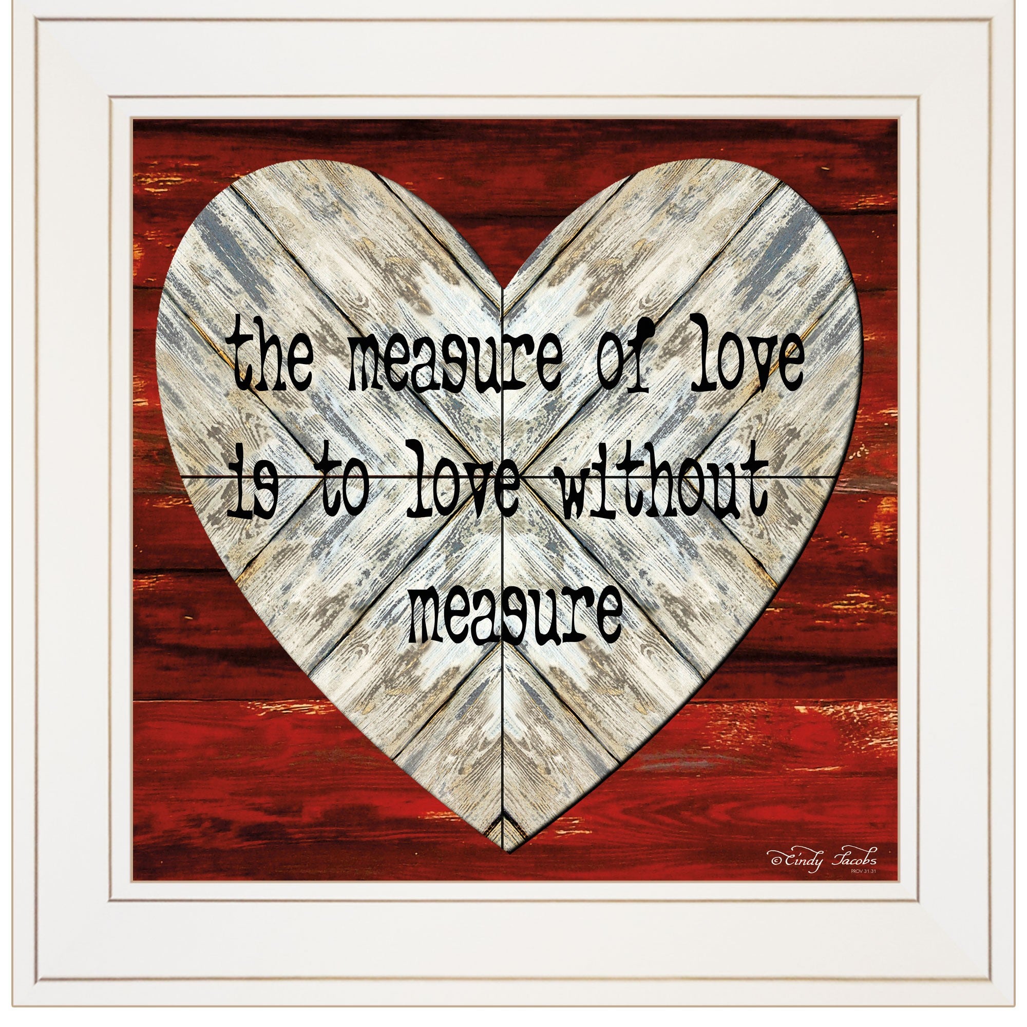 Measure Of Love 1 White Framed Print Wall Art