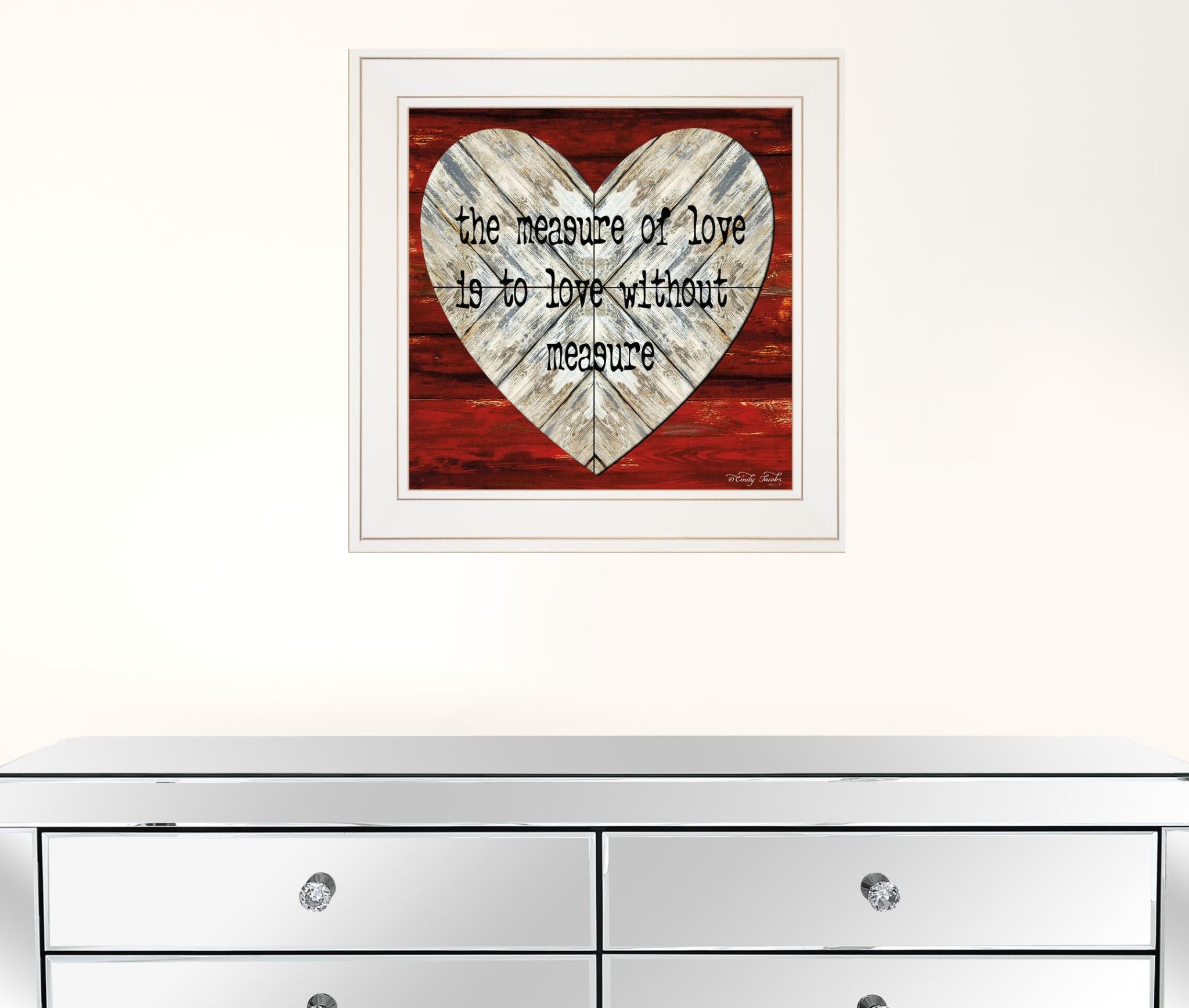 Measure Of Love 1 White Framed Print Wall Art