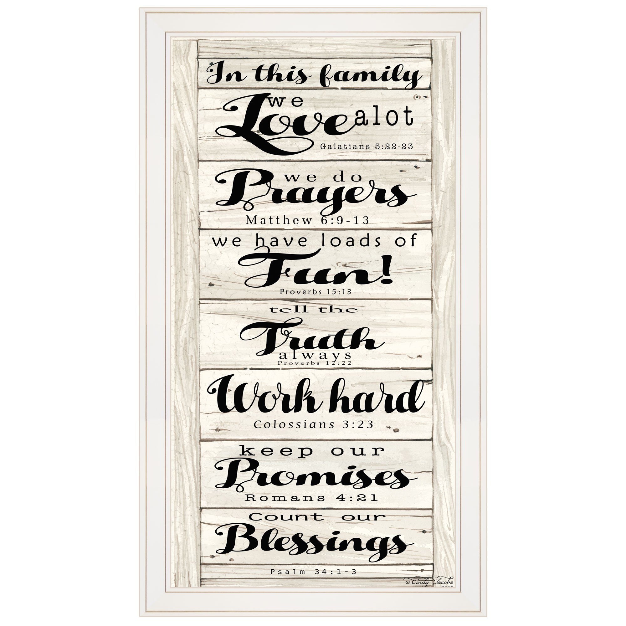 In This Family 1 White Framed Print Wall Art