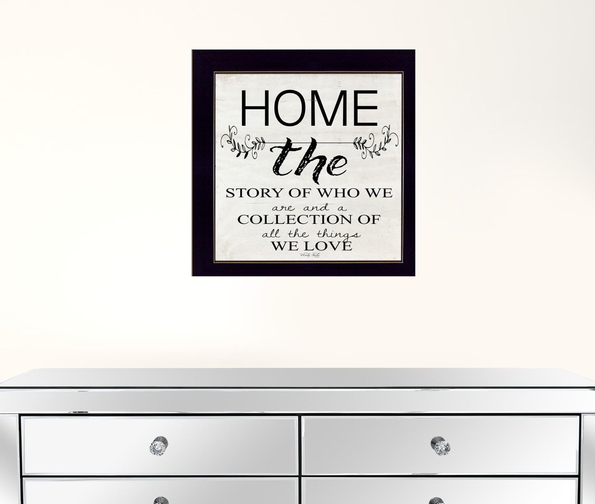 Home - The Story Of Who We Are Black Framed Print Wall Art