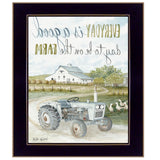 Good Day Antique Ford Tractor Black Framed Print Wall Art