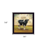 Colby The Cow Black Framed Print Wall Art