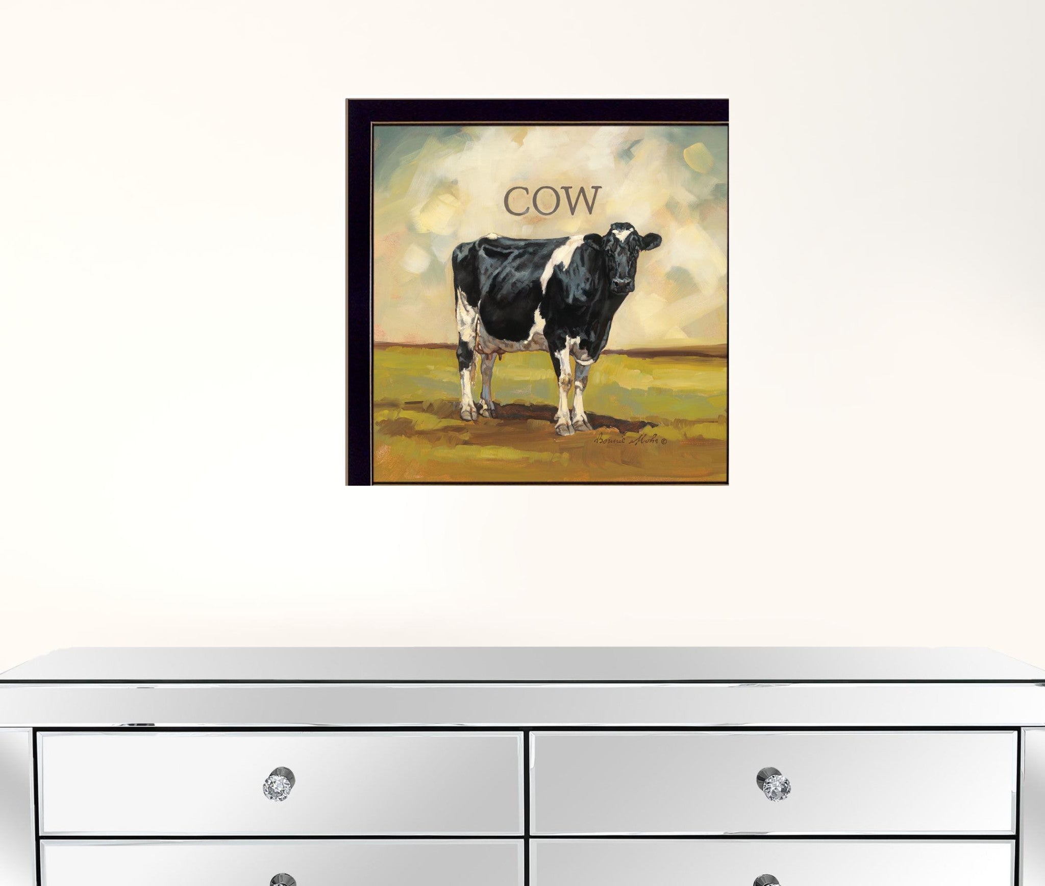 Colby The Cow Black Framed Print Wall Art