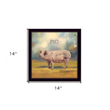 Piper The Pig Black Framed Print Wall Art