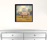 Piper The Pig Black Framed Print Wall Art