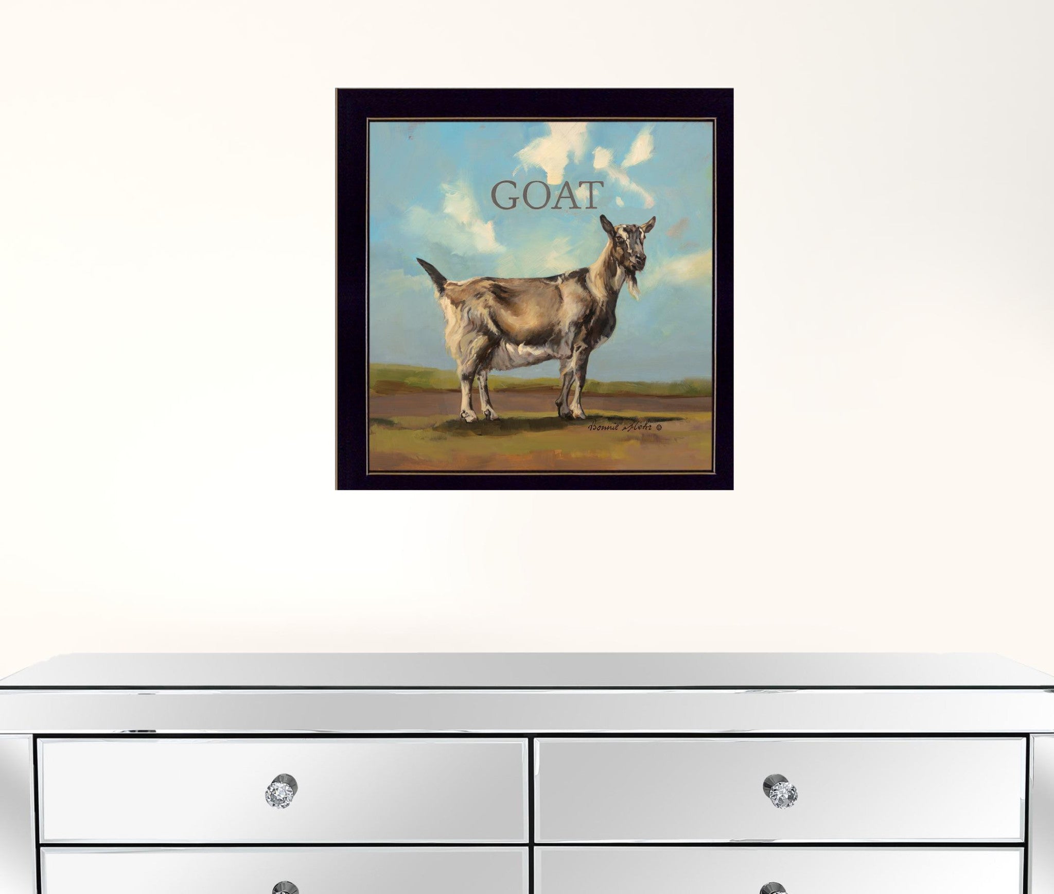 Gracey The Goat Black Framed Print Wall Art