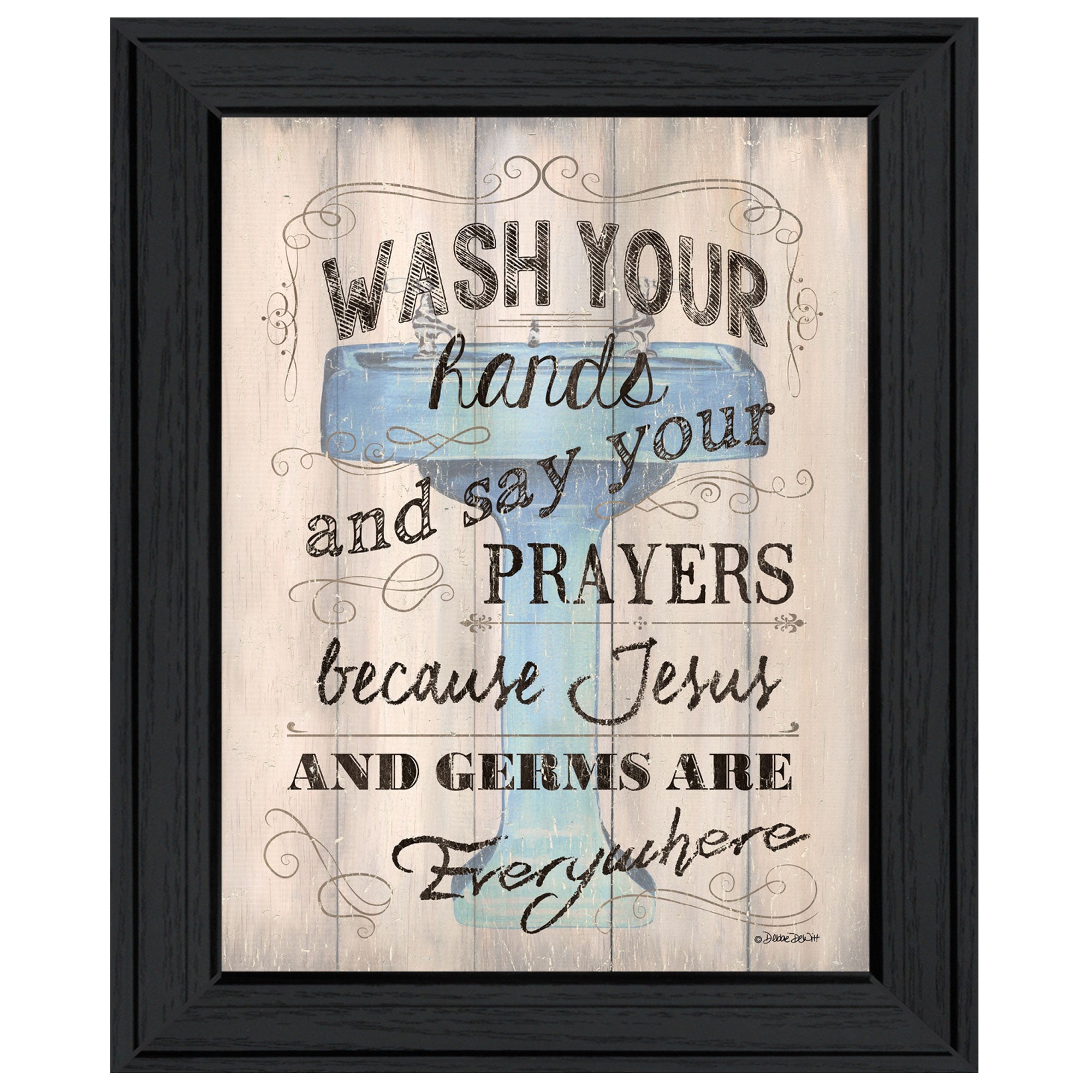 Bathroom Humor 2 Black Framed Print Wall Art