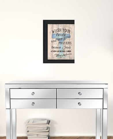 Bathroom Humor 2 Black Framed Print Wall Art