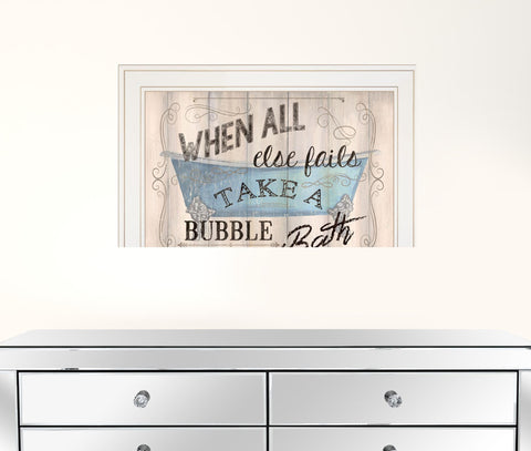 Bathroom Humor 3 White Framed Print Wall Art