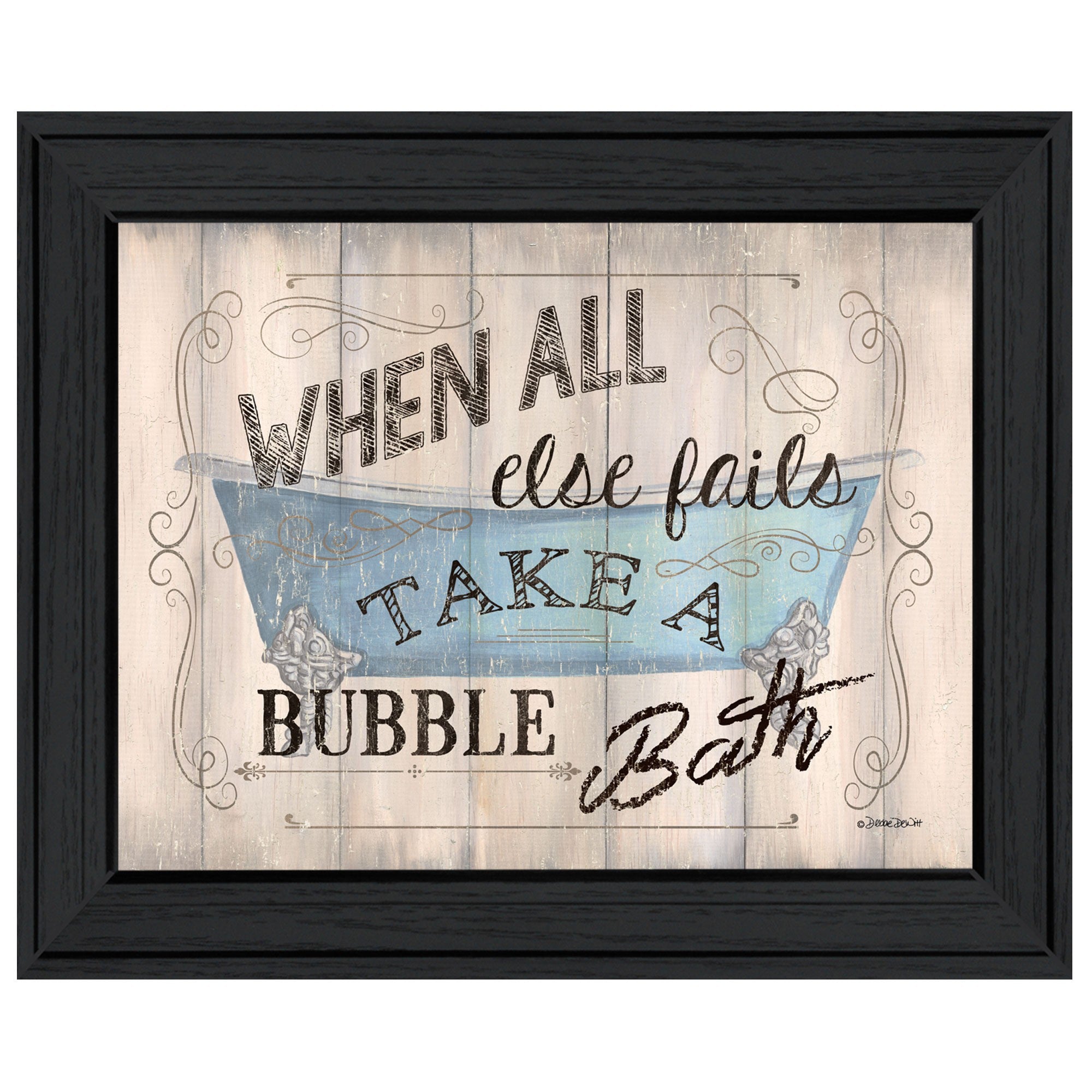 Bathroom Humor 4 Black Framed Print Wall Art