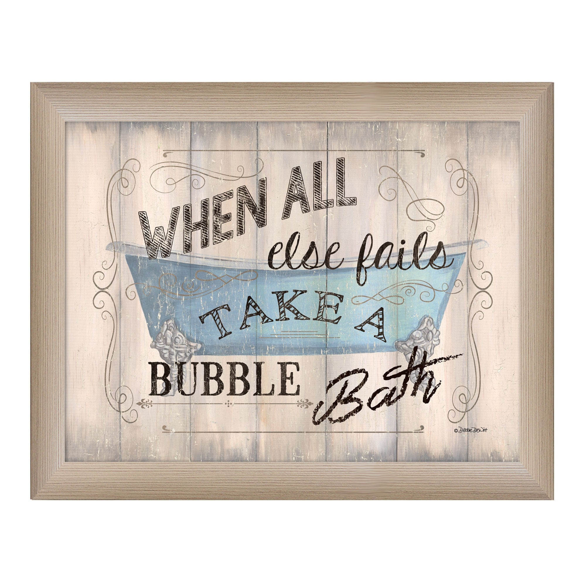 Take A Bubble Bath 1 Brown Framed Print Wall Art