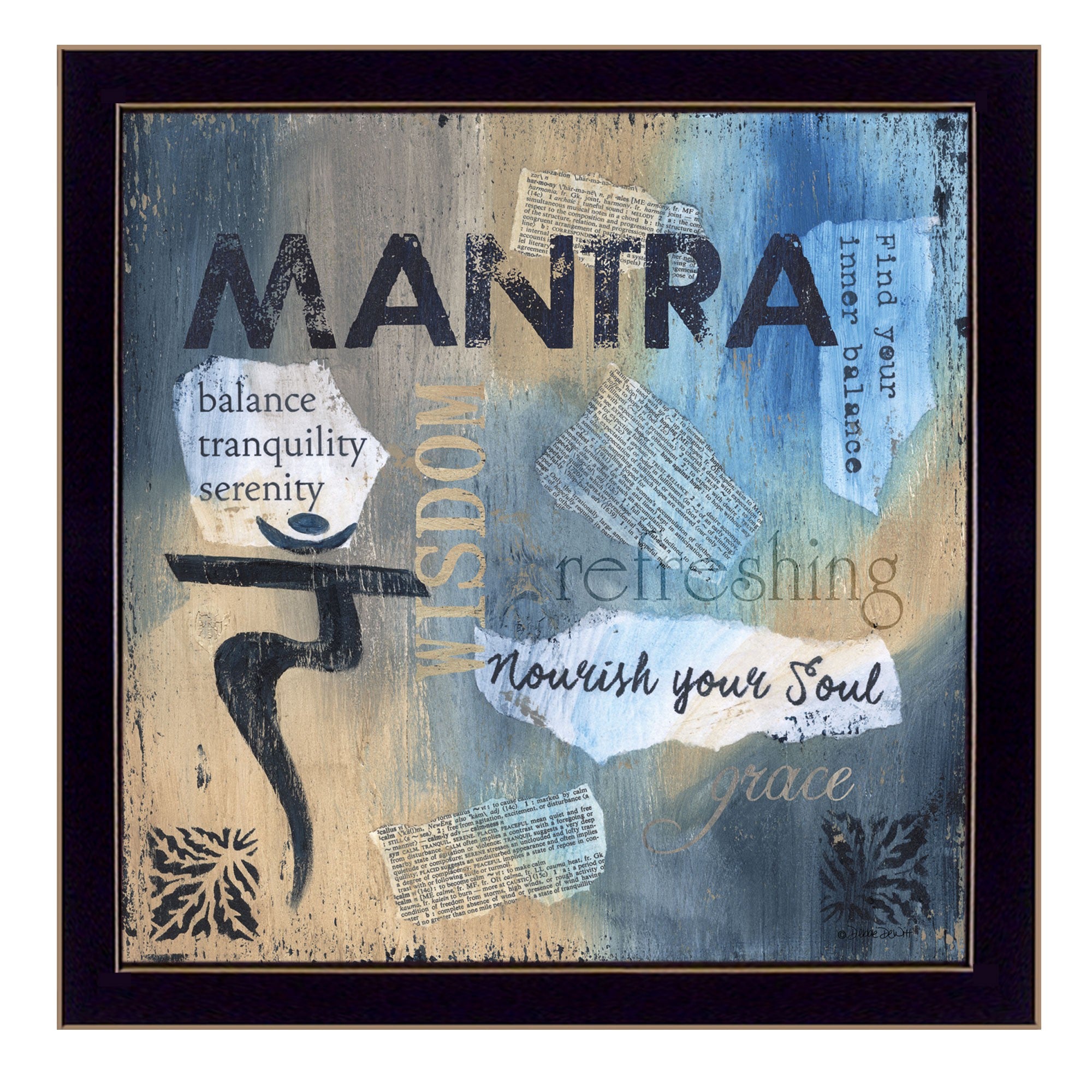 Yoga Series - Mantra Black Framed Print Wall Art