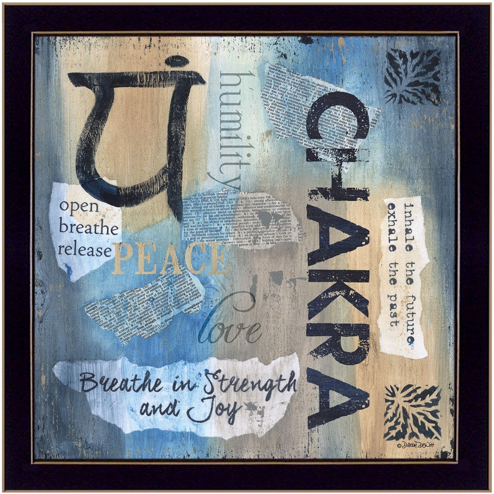 Yoga Chakra Inhale Black Framed Print Wall Art