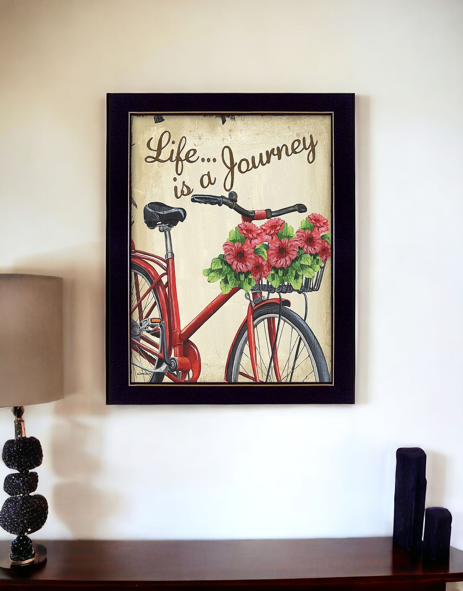 Life is a Journey 1 Black Framed Print Wall Art