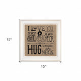 Hugs Around The Neck 1 White Framed Print Wall Art