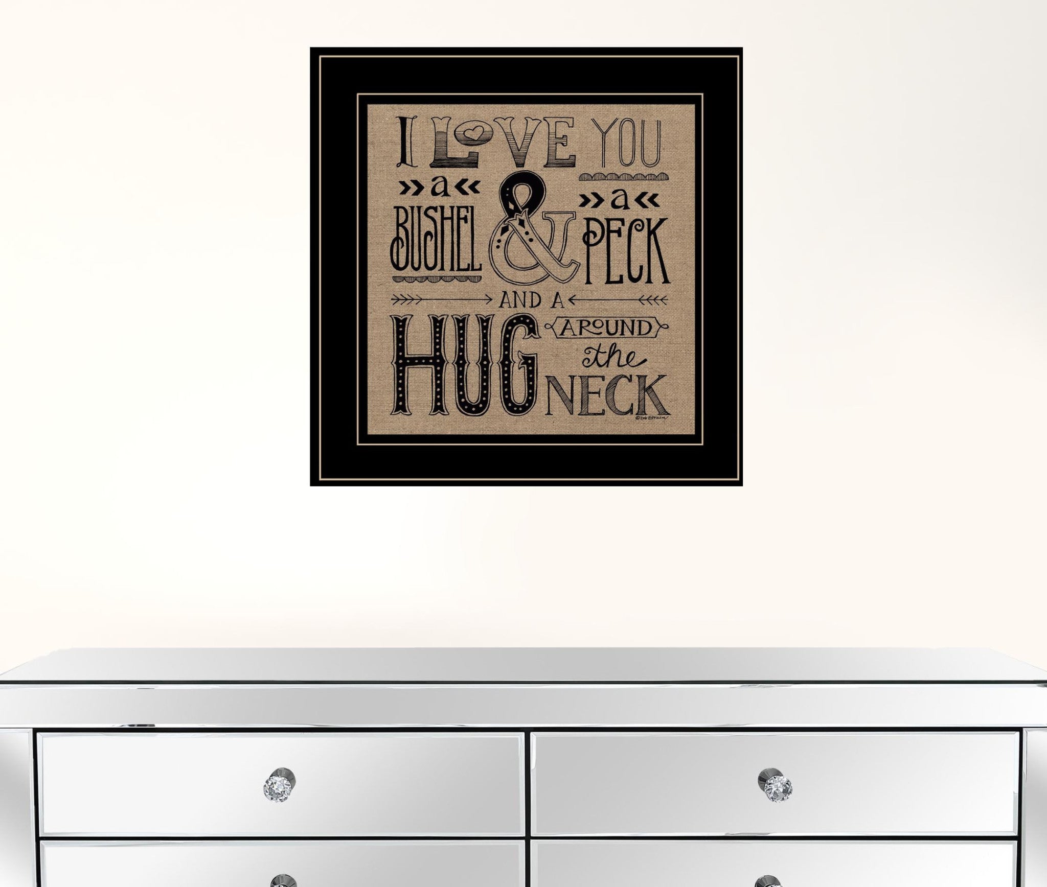 Hugs Around The Neck 2 Black Framed Print Wall Art