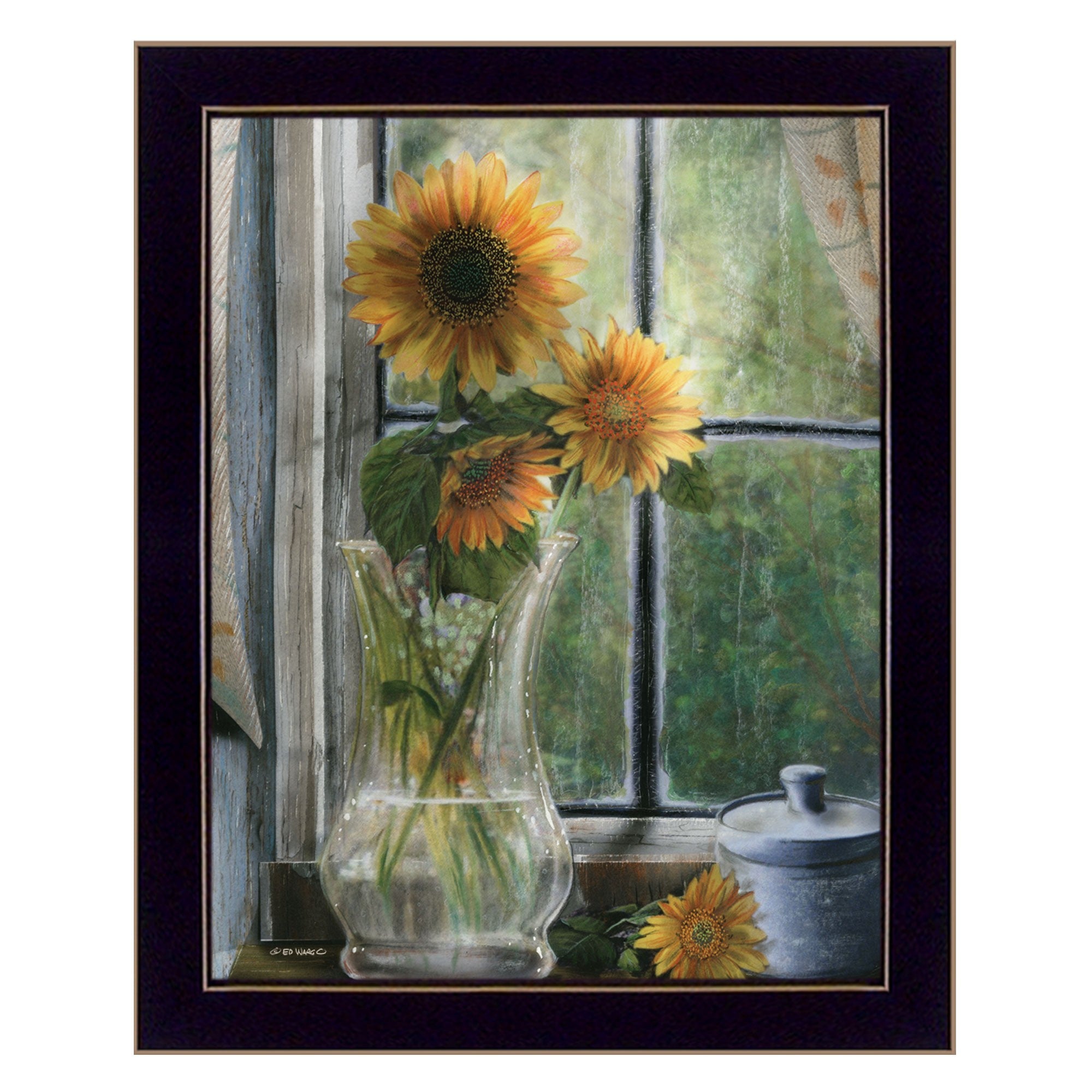 Morning Flower 1 Black Framed Print Wall Art