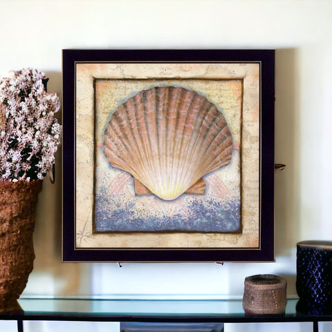 Shell Black Framed Print Wall Art