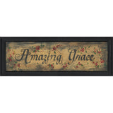 Amazing Grace Floral Black Framed Print Wall Art