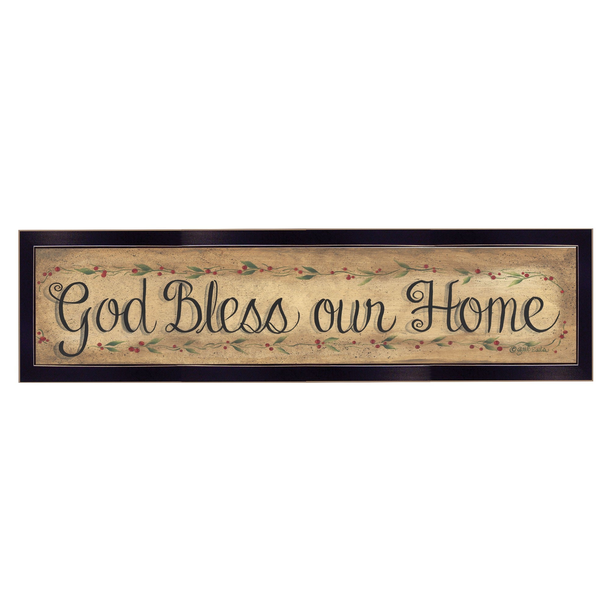 God Bless Our Home 1 Black Framed Print Wall Art