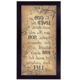 For God So Loved Black Framed Print Wall Art