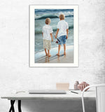 Going Fishing White Framed Print Wall Art