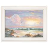 Golden Sunset On Crystal Cove 1 White Framed Print Wall Art