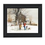 The Joy Of Snow 1 Black Framed Print Wall Art