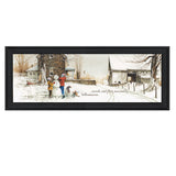 Snowmen From Heaven 1 Black Framed Print Wall Art