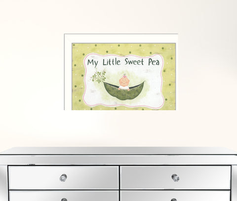 My Little Sweet Pea White Framed Print Wall Art